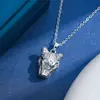 Colar Cruzado Europeu e Americano Banhado a Ouro Real 18K Leopardo Micro-Incrustado Vintage Zircônia Aço Titânio Moda Nicho Corrente de Pescoço Joia