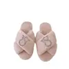 Pantuflas Peludas Cuidadosamente Seleccionadas para Mujer, Nuevos Modelos Otoño e Invierno, Para Uso en Casa, Adornadas con Pedrería, Suela Plana, Cálidas, Pantuflas de Una Tira, Pantuflas de Algodón de Moda