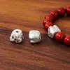 Cuentas sueltas irregulares geométricas tridimensionales vintage de plata pura 999, piezas de plata, cuentas de plata, pulsera de manualidades DIY, accesorios de joyería de plata