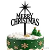 Toppers acrílicos navideños con derechos de autor, transfronterizos, artículos para fiestas navideñas, accesorios decorativos y decoraciones para pasteles