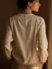 Moda Feminina Transfronteiriça Elegante Estilo Francês Nicho Gola Redonda Franzido Cor Sólida Blusa Solta e Relaxada com Manga Lanterna