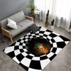 Novo tapete de porta 3D grande preto e branco vórtice sala de estar tapete de chão quadrado grande tapete de pé antiderrapante uma geração de pelo