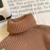 Ropa infantil Montaigne suéter infantil coreano otoño e invierno nuevo niños y niñas color liso bebé elástico suéter de cuello medio alto moda