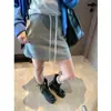Mochie Primavera Cedo Novo Estilo Retrô Americano Estilo Esportivo Color Block Cordão Cintura Elástica Saia Casual Mq1093