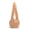 Bolso de mano para mujer, diseño de nicho, con forma de corazón, estilo coreano, de gran capacidad, informal, de felpa, tipo bandolera.