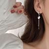 925 venta al por mayor aretes de borla de pieza redonda aretes largos temperamento moda alto sentido ins viento frío cara delgada aretes