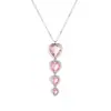 Conjunto de Colar Europeu e Americano Transfronteiriço de Zircônia, Pingente Rosa, Joia de Corrente para Clavícula, Design de Nicho, Versátil, de Alto Padrão, Romântico