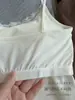 31038 # Camisola de Canalé de Lyocell con Almohadillas Integradas, Tirante de Encaje, Estilo Delgado para Primavera y Verano, Adecuada para Usar con Ropa Exterior o como Capa Base para Mujer