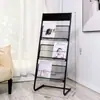 Revistero para folletos promocionales, revistero, almacenamiento de libros y periódicos, estantería de exhibición de pie para educación para la salud
