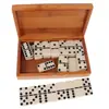 Stock directo de fábrica caja de ajedrez de bambú caja de cartón de dominó tarjetas de juego casual de dominó