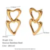 Brincos de Petal de Fritillaria Fundida com Temperamento de Nicho Europeu e Americano Aço Inoxidável Banhado a Ouro 18K Gota Dupla Zircônia Gota de Óleo