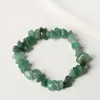 Pulseira de Cascalho de Citrino Natural com Círculo Único Pulseira de Pedra Bruta Assimétrica com Corda Elástica Estilo Fresco, Simples e Versátil
