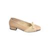 Sapatos Femininos Elegantes de Bico Quadrado com Patchwork de Laço 2025 Novos Sapatos Femininos de Salto Médio para o Dia a Dia em Couro Envernizado