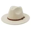 Sombrero Nuevo de Ala Ancha para Hombre y Mujer de Otoño e Invierno Moda Estilo Coreano Lana Estilo Británico Sombrero de Copa Jazz MNDJS393