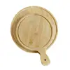 Bambú Madera Estilo Japonés Mango Bandeja para Pizza Restaurante Occidental Bambú Redondo Plato para Pizza 8 pulgadas 9 pulgadas 10 pulgadas Plato para Pizza