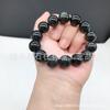Ela Taicui Pulseira de Obsidiana Branca de Mão com Luz da Lua, Prata, Pedra Yao, Dezoito, Fornecimento ao Vivo