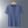 Camiseta de verano fina de seda de hielo para hombre, manga corta, top deportivo de secado rápido para fitness, camiseta de manga corta elástica para hombre
