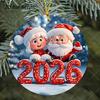 Papá Noel de Navidad da la bienvenida a 2026 Colgante de Acrílico Plano 2D para Coche Mochila Decoración Colgante Colgante