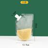 Saco de armazenamento de grãos transparente à prova de umidade Alimento Saco selado autônomo portátil de grande diâmetro Saco de boca de sucção de bebida líquida