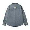 Camisa de mezclilla de manga larga para hombre para primavera, camisa retro holgada de talla grande, chaqueta casual versátil de moda para hombre para primavera y otoño