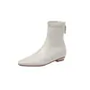 Botas Slim Estilo Coreano Invisibles que Aumentan la Altura 2026 Otoño/Invierno Tacón Medio Punta Cuadrada Pequeña Elásticas de Caña Corta que Envuelven la Pierna para Mujer