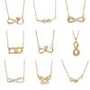 Colar Feminino Infinito Pingente de Oito Caracteres Venda Quente Transfronteiriça Design de Nicho Sentido Avançado Doce Temperamento Acessórios de Aço Titânio Atacado