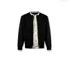 Cardigan Casual de Punto Nuevo Directo de Fábrica Estilo Perezoso Falso Dos Piezas Diseño de Bloques de Color Patchwork Cardigan Otoño 2026