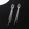 Pendientes europeos y americanos de tres capas con combinación de cruz de diamantes de imitación, moda nupcial, escenario, banquete, venta directa de fábrica E717