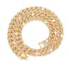 Cadena Cubana de 12 mm Moda de Lujo Accesible Transfronteriza Versátil Aleación Pedrería Hombres y Mujeres Mismo Estilo Collar Cubano Fábrica de Origen