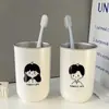 Menino Menina Maçã Anti-Queda Casal Copo de Enxaguante Bucal High-Looking Simples Desenho Animado Criativo Copo de Escova de Dentes Copo de Lavar