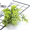 Manual de Eucalipto Simulado 6 Puntas 36 Mallas Hoja de Dinero de Eucalipto Planta de Hogar Boda Pared de Plantas Decoración de Paisaje Flores Falsas