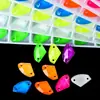Broca de Vidro em Formato de Machado para Chanfrar Bordas, Strass de Costura à Mão com Fundo Plano, Acessórios Coloridos Fluorescentes Neon para Roupas DIY com Duas Furações, Joias Artesanais