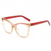 Gafas de Ojo de Gato Nuevas Retro Transfronterizas Anti Luz Azul, Gama Alta, Aspecto Adelgazante Sin Maquillaje, Se Pueden Combinar con Montura para Miopía Gafas Planas para Mujer