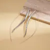 Pendientes Geométricos Metálicos Brillantes Transfronterizos Europeos y Americanos, Pendientes de Lujo Ligero de Gama Alta, Pendientes de Diseño Exagerado de Nicho para Mujer