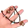 Collar de Cuentas Estilo Étnico Retro Ojo de Tigre Marrón Pendientes de Lujo Accesible Cadena para Clavícula de Elefante Bebé de Gama Alta para Mujer