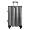 Maleta de equipaje premium, estuche de viaje, maleta con ruedas universales, gran capacidad, marco de aluminio, estuche de contraseña de 26 pulgadas para estudiante, estuche de cuero duradero