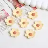 Parches de Flor de Seis Pétalos de Simulación Coloridos Accesorios de Resina para Funda de Teléfono Hecha a Mano DIY Materiales para Pinza de Pelo con Pegamento de Crema