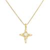 Collar con colgante de estrella y cruz de oro auténtico bañado en cobre con diseño de personalidad de nicho, cadena de clavícula con piedra de nacimiento, collar de marca de moda para mujer