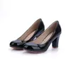 17 Zapatos de tacón alto para mujer de estilo de comercio exterior, tacón grueso, punta redonda poco profunda, tallas 44-47, talla grande, venta al por mayor del fabricante