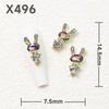 2023 Ano do Coelho Nail Art Zodíaco Chinês Nova Entrada Luxo Pérola Diamante Jóias Nail Art Unhas DIY Decoração Diamante