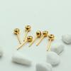 Pendientes de oro de 14 quilates con tapón de goma, ajuste de posicionamiento, pasador para la oreja, joyería artesanal, material para pendientes, pendientes de bola de oro.