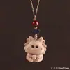 Talla de madera de haya doce signos del zodíaco cadena para teléfono colgante llavero amuleto versátil amuleto para bolso artículo pequeño de madera regalo