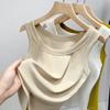 Camisola para mujer 2025, nueva camiseta de base fina con cubierta Sufu para mujer, elegante top interior ajustado sin mangas