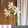 Narciso Artificial Narciso de 3 Cabezas Flores de Lirio para Decoración de Salón de Banquetes de Boda Decoración de Fondo de Flor de Lirio Flores Falsas