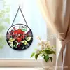 Colgantes de vidrio de colores de flores rojas navideñas transfronterizos decoraciones de vidrio para el hogar decoraciones para ventanas atrapasoles para el jardín
