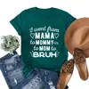 Amazon Transfronterizo en stock Suelta Casual MAMA MAMÁ MAMÁ Día de la Madre Estampada Cuello Redondo Manga Corta Camiseta para Mujer
