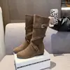 Botas de gamuza con hebilla estilo coreano para mujer, nueva colección otoño 2026, botas largas adelgazantes y versátiles para uso en exteriores