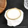 Pulsera de Moda de Acero Titanio con Cuentas Redondas Nueva Pulsera con Hebilla en Forma de O Pulsera Elegante y Sencilla Joyería de Mano Elegante y de Alta Gama