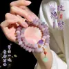Pulseira de Contas Bodhi de Taro Roxo Duplo Círculo Contas de Ábaco Sementes de Bodhi Pulseira de Contas de Oração Budista Feita à Mão Preço de Atacado do Fabricante
