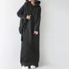 Vestido Feminino de Início de Primavera Japonês Rakuten, Toque de Luxo, Tamanho Petite, Com Capuz, Cor Sólida, Solto, Vestido Longo Emagrecedor, Transfronteiriço